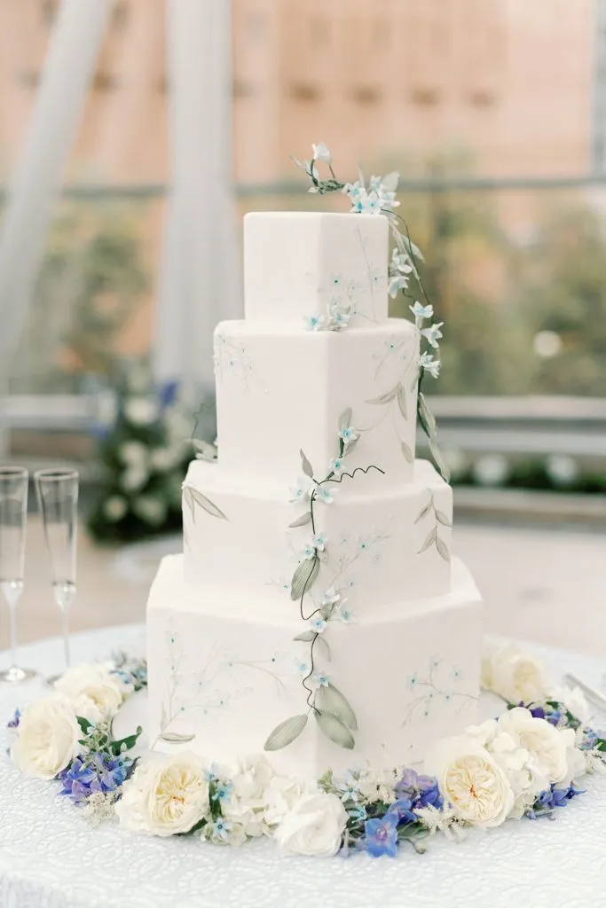 Custom wedding cake by Sweet Escape Cake Company in Indianapolis