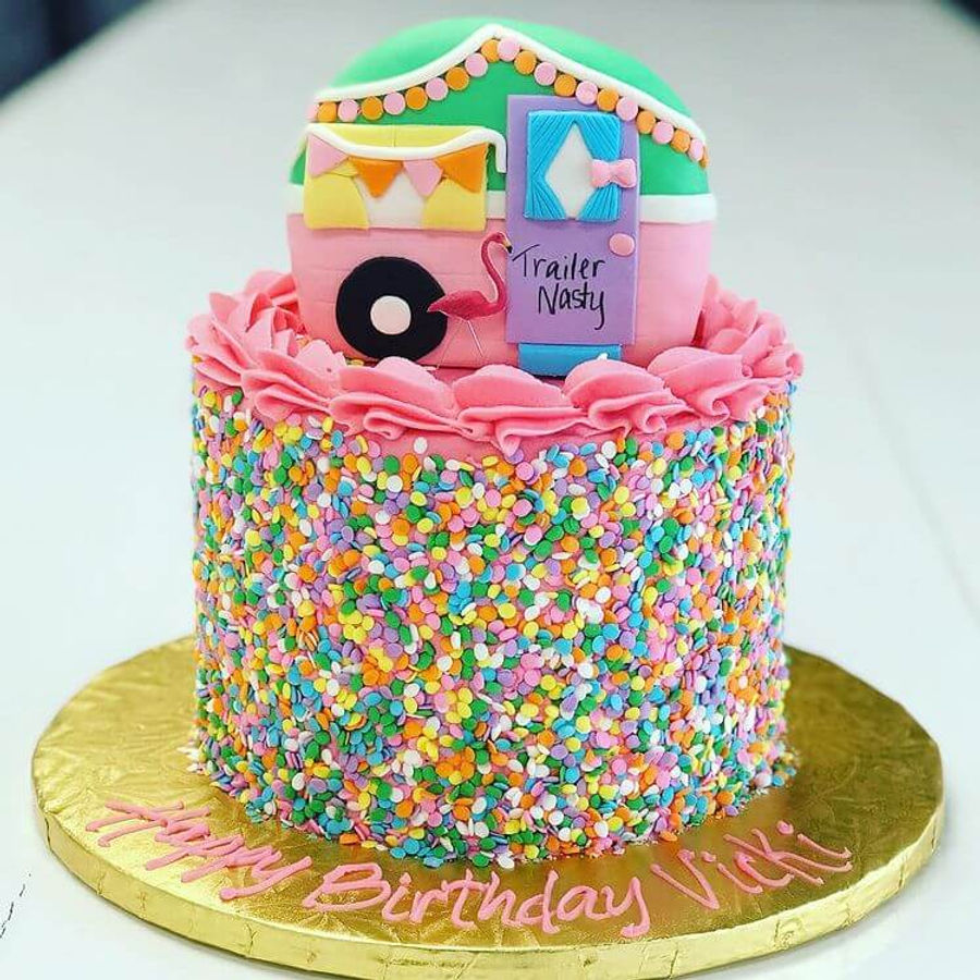 Birthday cake by Sweet Escape Cake Company, Indianapolis