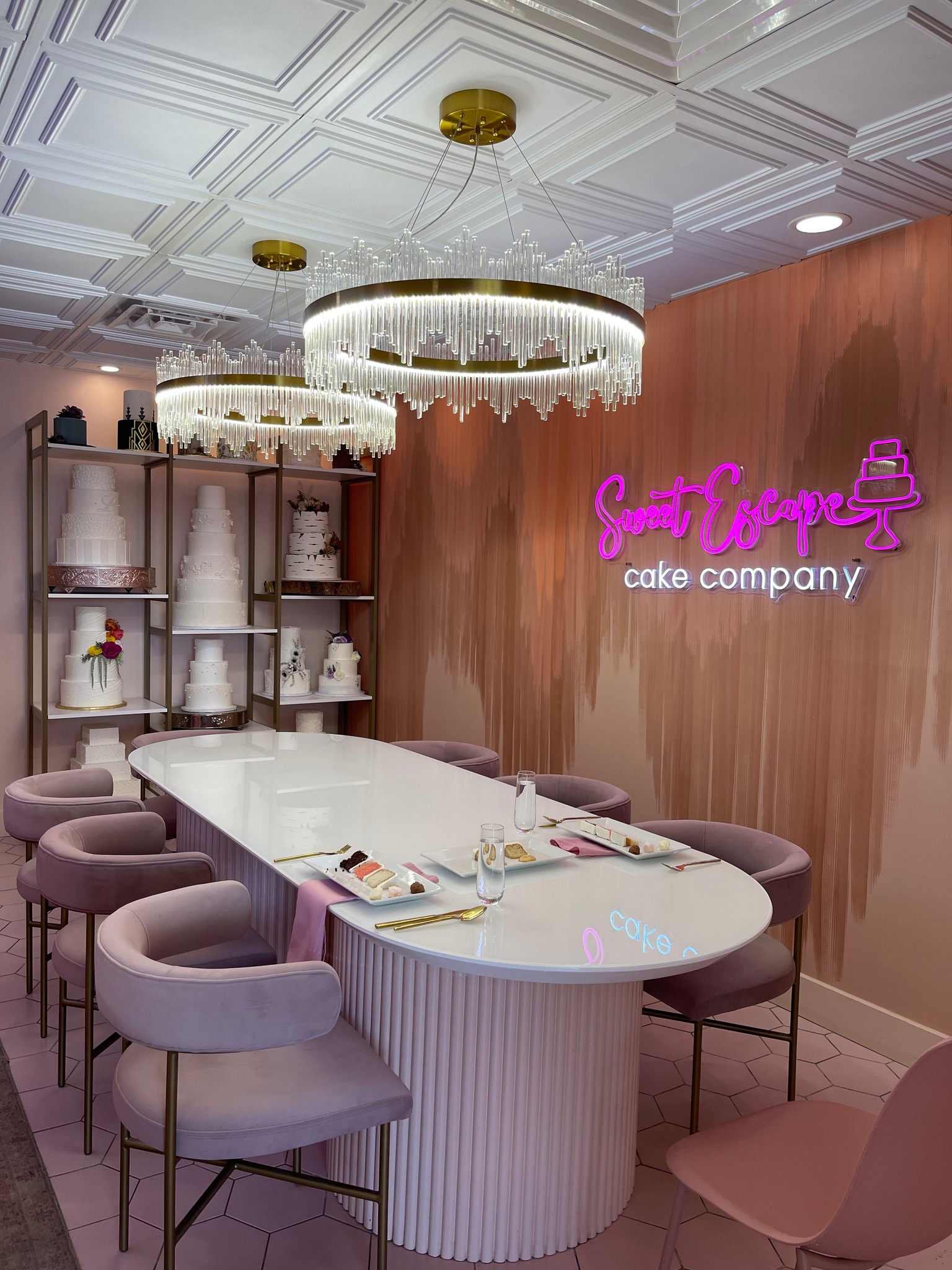 The tasting room at Sweet Escape Cake Company