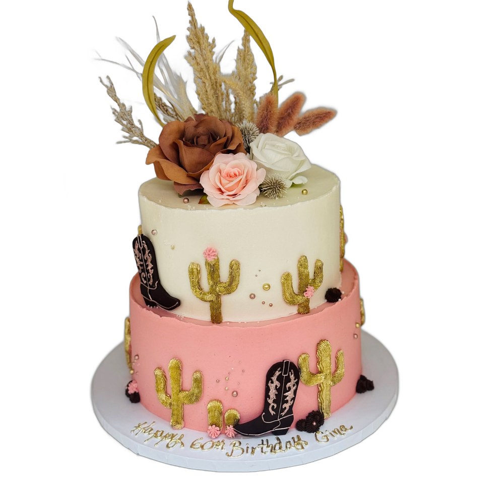 Western themed two-tier groom's cake